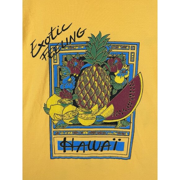 Vintage 90s Exotic Feeling Hawaii Fruits Art Pineapple Lemon Watermelon Rare - Picture 4 of 16